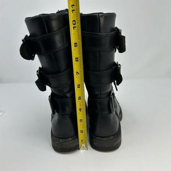 Harley-Davidson Moto Black Leather Lace-Up Riding Boots Size 6.5 Buckles - Picture 12 of 16